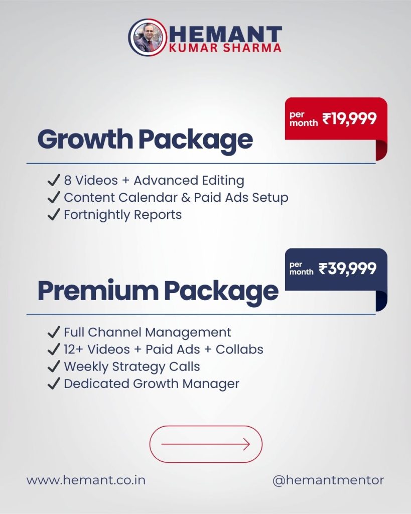 Hemant Kumar Sharma - YouTube Channel Promotion & Management Services