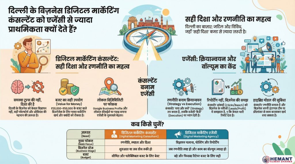 Digital Marketing Consultant in Delhi (Hin) Agency se Pehle Strategy aur Direction Kyun Zaroori Hai